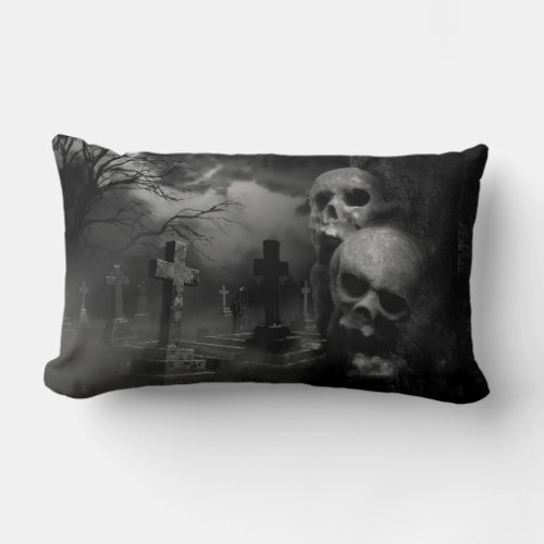 Horror Fans _ Gothic Graveyard Lumbar Pillow