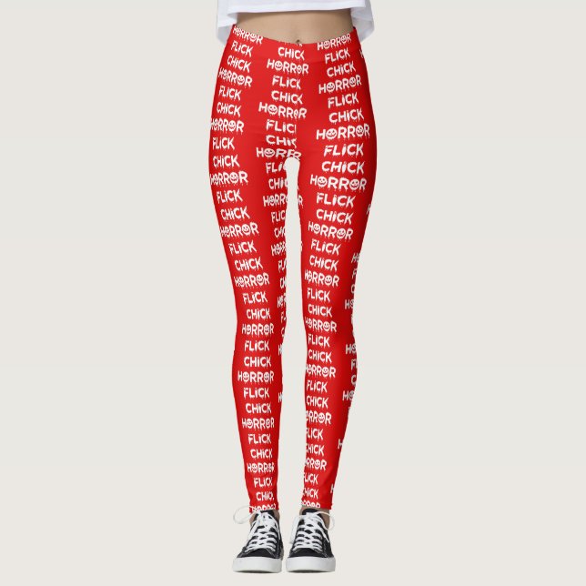 Horror Flick Chick White Version Leggings (Front)
