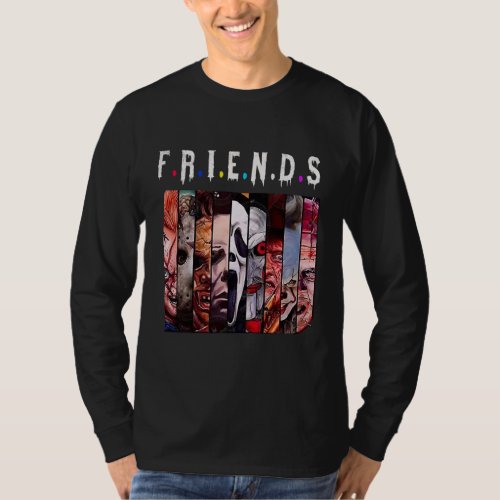 Horror Friends Graphic Men Funny Halloween  T_Shirt