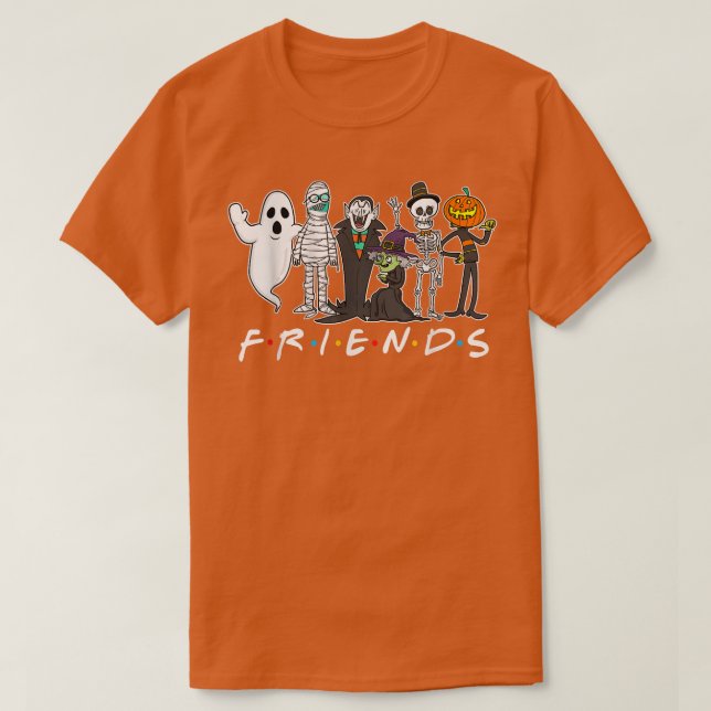Horror Friends Skeleton Zombie Pumpkin Mommy Hallo T-Shirt (Design Front)