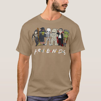 Horror Friends Skeleton Zombie Pumpkin Mummy Hallo T-Shirt