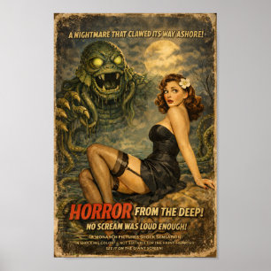 Horror From the Deep Vintage Creature Feature Poster