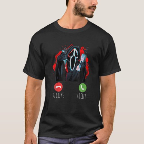 Horror Ghost Calling Scream You Hang Up Halloween T_Shirt