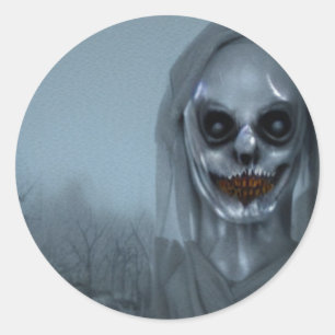 Horror Ghost skull scary Classic Round Sticker