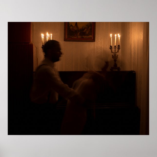 Horror ghosts in room. dancing couple poster (Front)
