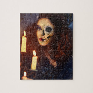 Horror Girl Candle Freak Creepy Horror Jigsaw Puzzle