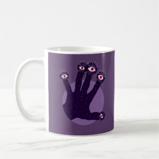 Horror Goth Purple Creepy Hand Weird Eyes Coffee Mug