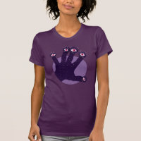 Horror Goth Purple Creepy Hand Weird Eyes T-Shirt