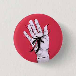Horror Gothic Hand Biting Flower Monster Macab Art Button