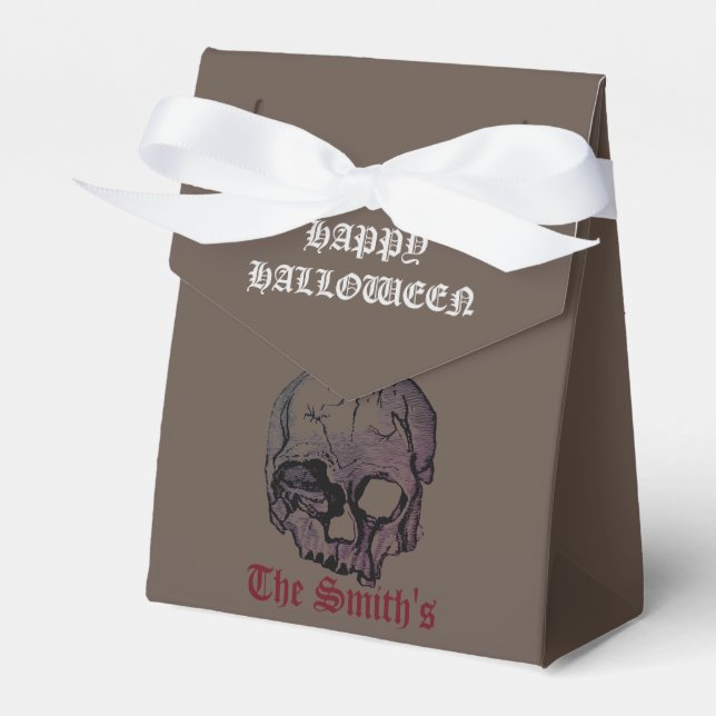 Horror Gothic Skull Halloween Costume Party VIP Favor Boxes (Front Side)