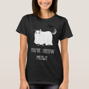 Horror Graphic Cat Creepy Creeping Halloween T-Shirt