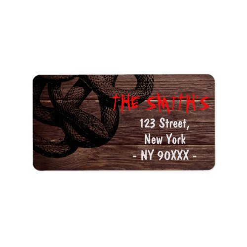 Horror Halloween Costume Party Dark Wood Address Label