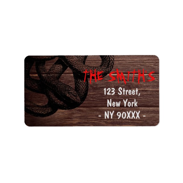 Horror Halloween Costume Party Dark Wood Address Label (Front)