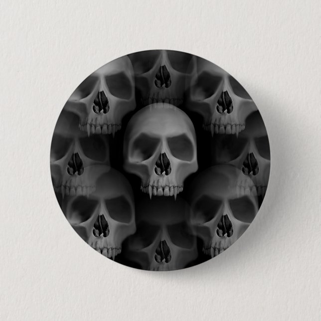 Horror Halloween skulls Pinback Button (Front)