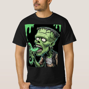 Horror Halloween Zombie: Frankenstein's Pizza Nigh T-Shirt