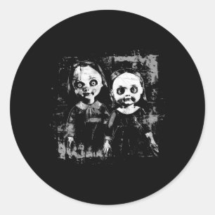 Horror Haunted Doll Creepy Toy Halloween Goth Alt  Classic Round Sticker