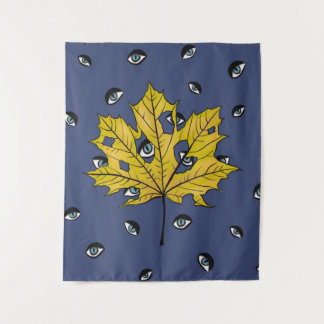 Horror Leaf Creepy Botanical Art Tapestry