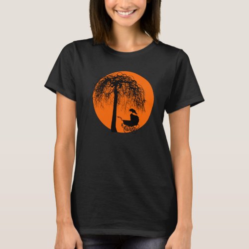 Horror_Loving Mom Baby Carriage with Raven T_Shirt