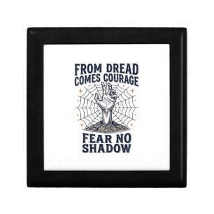 Horror Motivation Shirt With Undead Courage Quote Gift Box