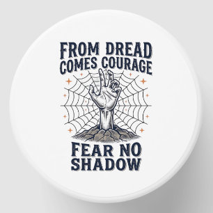 Horror Motivation Shirt With Undead Courage Quote Mini Candle Favors
