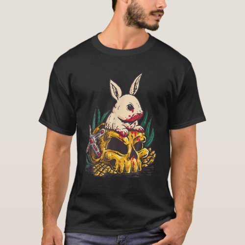 Horror Movie Apparel For Men Killer Rabbit Bad Bun T_Shirt