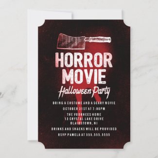 Horror Movie Halloween Party Invitation