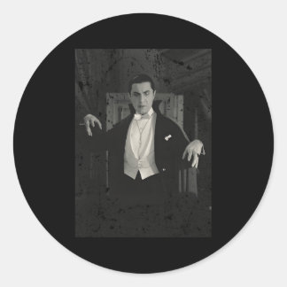 Horror Movie Monster Halloween Count Dracula Vampi Classic Round Sticker