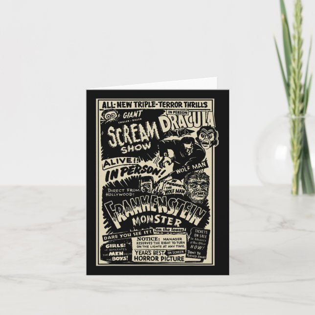 Horror Movie Monster Mummy Dracula Werewolf Franke Card (Front)