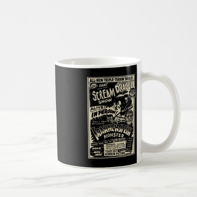 Horror Movie Monster Mummy Dracula Werewolf Franke Coffee Mug (Right)