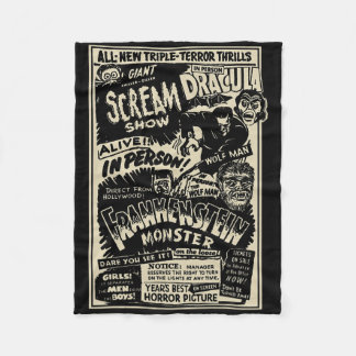 Horror Movie Monster Mummy Dracula Werewolf Franke Fleece Blanket