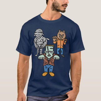 Horror Movie Monster Mummy Werewolf Frankenstein C T-Shirt