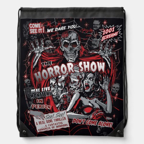 Horror movie Monsters spook show Drawstring Bag