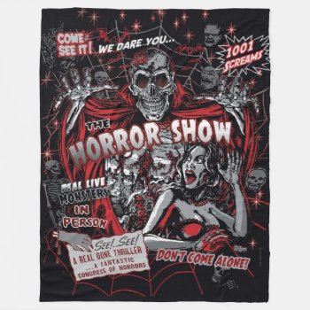 Horror Movie Monsters Spook Show Fleece Blanket by themonsterstore at Zazzle