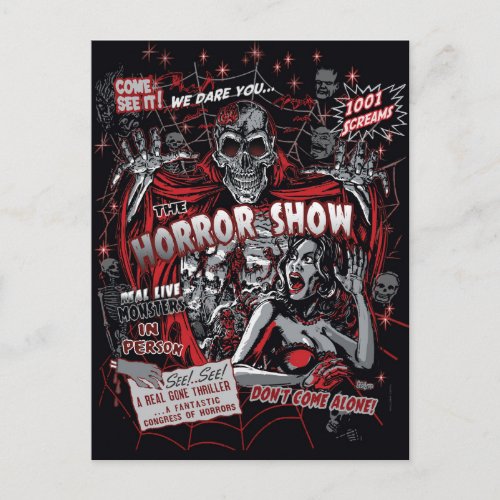Horror movie Monsters spook show Postcard