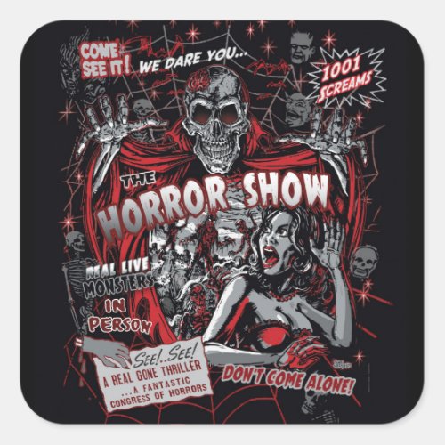 Horror movie Monsters spook show Square Sticker