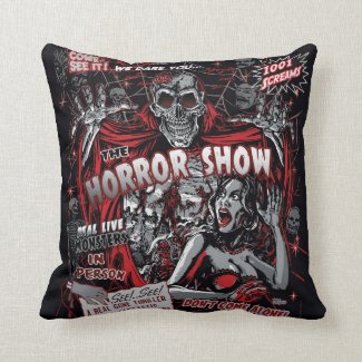 Horror movie Monsters spook show Throw Pillow
