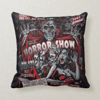 Horror movie Monsters spook show Throw Pillow