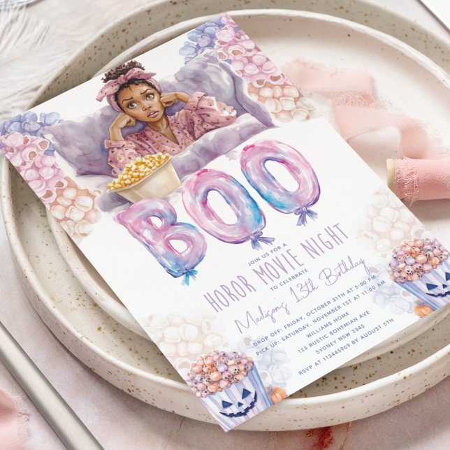 Horror Movie Night Sleepover Halloween Birthday Invitation (Creator Uploaded)