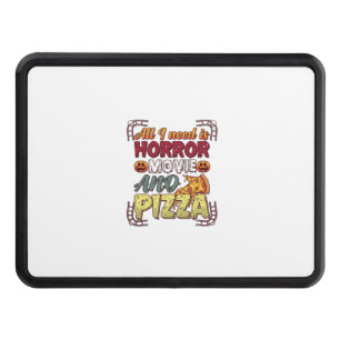 Horror Movie Pizza Halloween Pumpkin Skull Slice_1 Hitch Cover