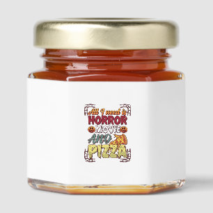 Horror Movie Pizza Halloween Pumpkin Skull Slice_1 Honey Jar Favors
