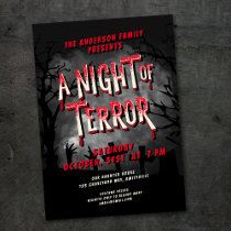Horror Movie Poster Adult Halloween Party Invite