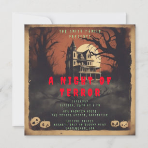 Horror Movie Poster Halloween Party Invitation