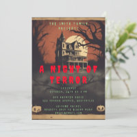 Horror Movie Poster Halloween Party Invitation