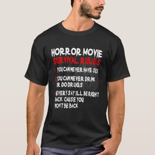 Horror Movie Rules 80s horror movie TShirt