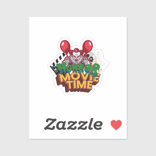 Horror Movie Time Clown Sticker (Sheet)