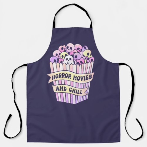 Horror Movies And Chill Cute Halloween Apron