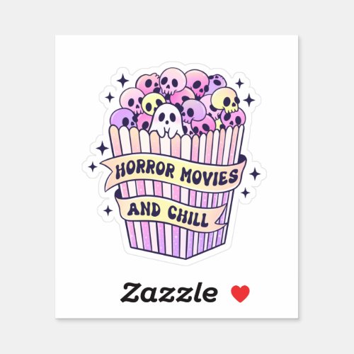 Horror Movies And Chill Cute Halloween Sticker