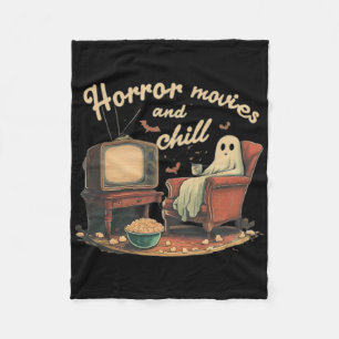 Horror Movies And Chill Ghost Fleece Blanket