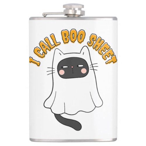 Horror Movies Cat Scary Funny Halloween Cat Mom Ca Flask