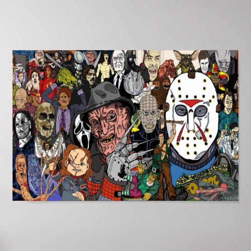 Horror Movies Collage Poster